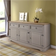 Pemberly Row Farmhouse Cottage Wood Buffet Sideboard in Corona Gray