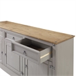 Pemberly Row Farmhouse Cottage Wood Buffet Sideboard in Corona Gray