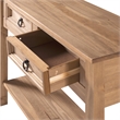 Pemberly Row Farmhouse Cottage Solid Wood Hall Table in Corona Brn