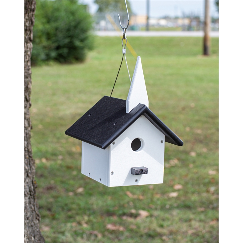 Pemberly Row Traditional Plastic Church Wren Bird House in Multi-Color