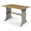 Pemberly Row Farmhouse Solid Pine Corner Dining Booth in Gray