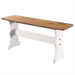 Pemberly Row Farmhouse Solid Pine Corner Dining Booth in White