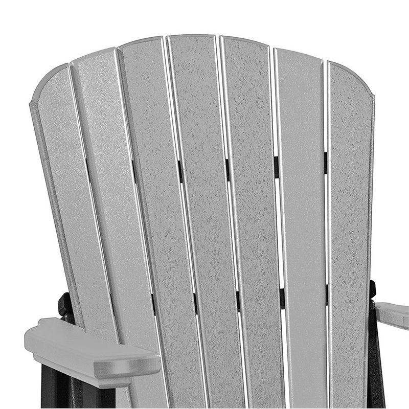 Pemberly Row Resin Fan Back Swivel Glider in Light Gray/Black