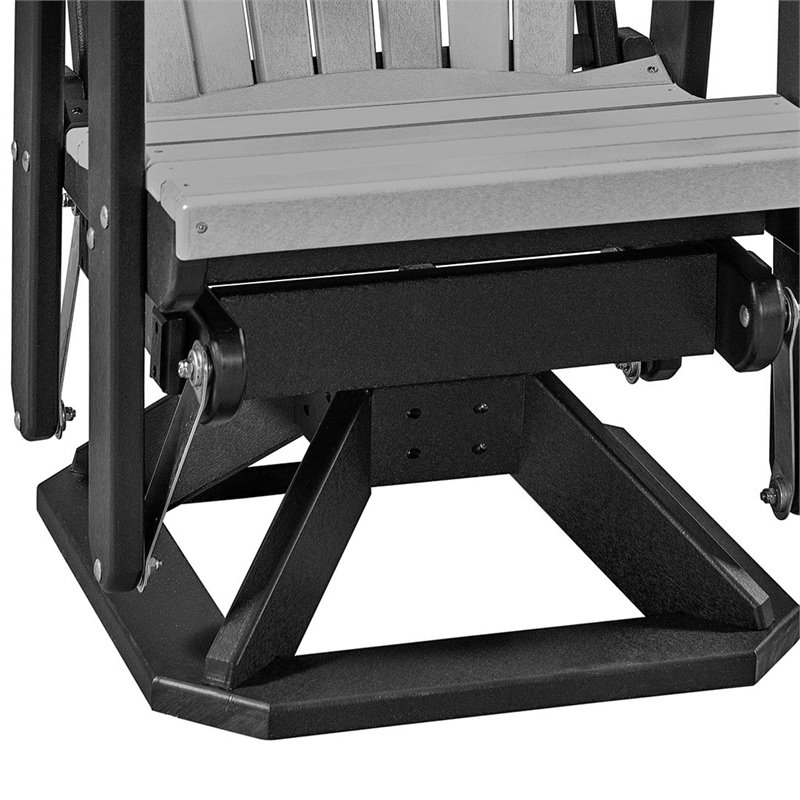 Pemberly Row Resin Fan Back Swivel Glider in Light Gray/Black