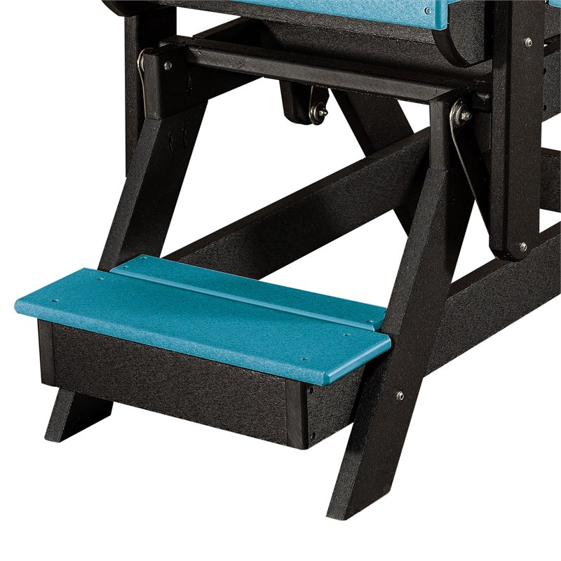 Pemberly Row Resin Fan Back Balcony Glider in Aruba Blue/Black