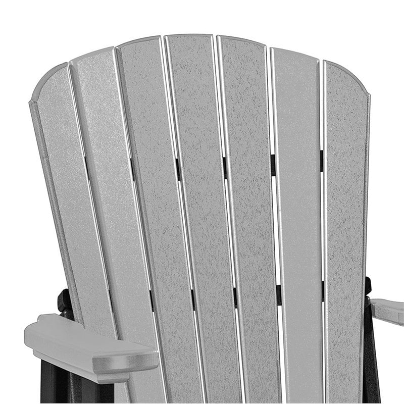 Pemberly Row Resin Fan Back Balcony Glider in Light Gray/Black