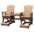 Pemberly Row Coastal Double Balcony Height Glider with Center Table