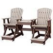 Pemberly Row Coastal Double Balcony Height Glider with Center Table
