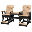 Pemberly Row Coastal Double Balcony Height Glider with Center Table