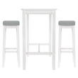 Pemberly Row 3-Piece Solid Wood Bar Height Dining Set White and Gray