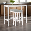 Pemberly Row 3-Piece Solid Wood Bar Height Dining Set White and Gray