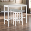 Pemberly Row 3-Piece Solid Wood Bar Height Dining Set White and Gray