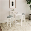 Pemberly Row 3-Piece Solid Wood Bar Height Dining Set White and Gray