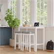 Pemberly Row 3-Piece Solid Wood Bar Height Dining Set White and Gray