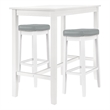 Pemberly Row 3-Piece Solid Wood Bar Height Dining Set White and Gray