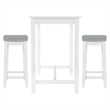 Pemberly Row 3-Piece Solid Wood  Counter Height Dining Set White and Gray