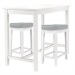 Pemberly Row 3-Piece Solid Wood  Counter Height Dining Set White and Gray
