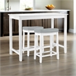 Pemberly Row 3-Piece Solid Wood  Counter Height Dining Set White and Gray