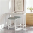 Pemberly Row 3-Piece Solid Wood  Counter Height Dining Set White and Gray