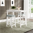 Pemberly Row 3-Piece Solid Wood  Counter Height Dining Set White and Gray