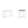 Pemberly Row 3-Piece Solid Wood  Counter Height Dining Set White and Gray