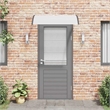 Pemberly Row Durable Synthetic Polycarbonate Door Canopy in Black/Clear