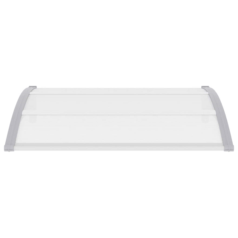 Pemberly Row Polycarbonate and Aluminum Door Canopy in Grey/Transparent