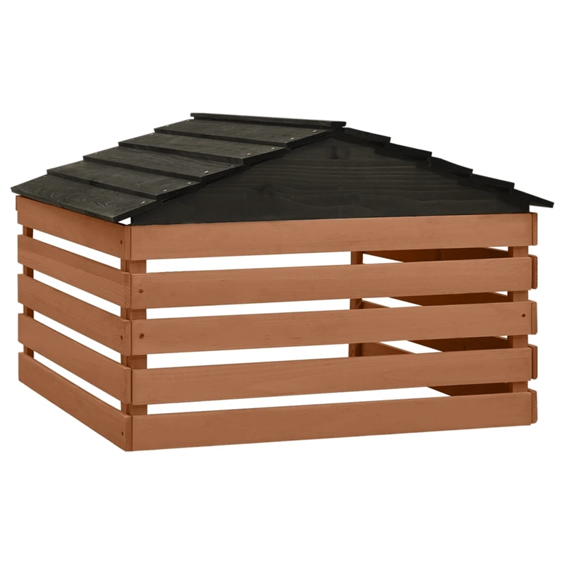 Pemberly Row Lawn Mower Wooden Garage Storgae in Black/Brown