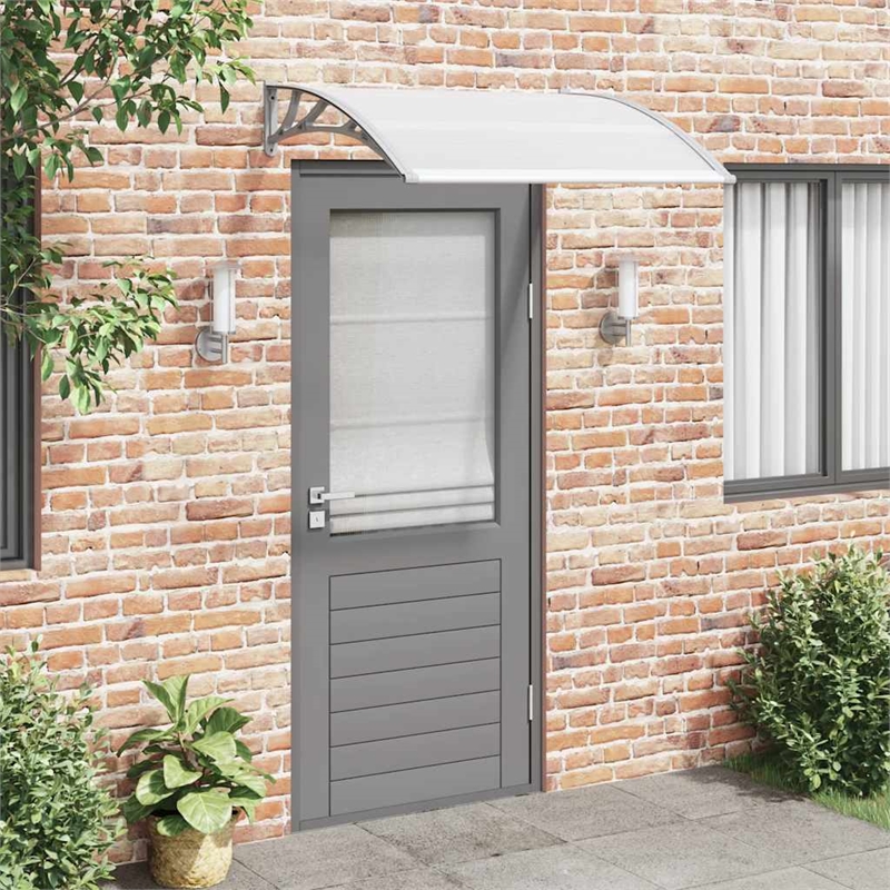 Pemberly Row Door Canopy with Brackets and Sheets in Grey/Clear