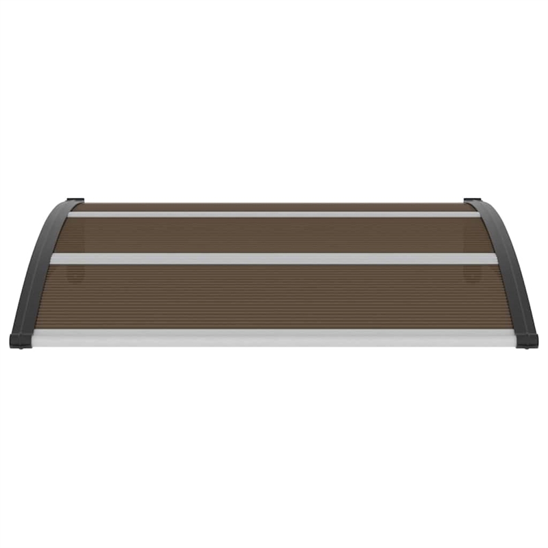 Pemberly Row Durable Polycarbonate Door Canopy in Brown/Black/Clear