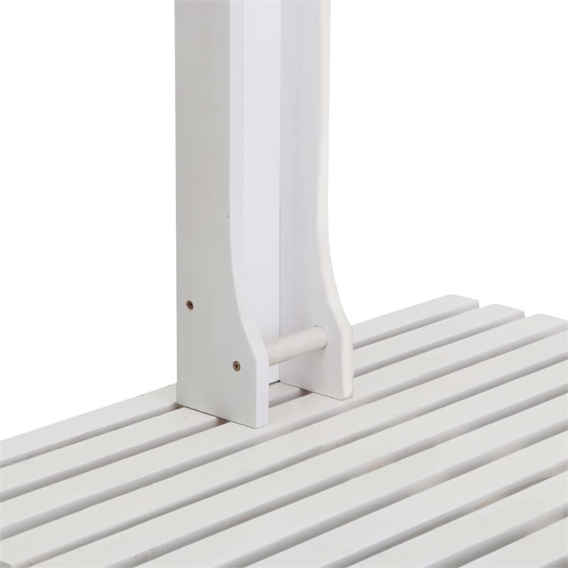 Pemberly Row Solid Fir Wood and Stainless Steel Garden Shower in White