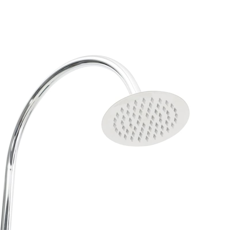Pemberly Row Solid Fir Wood and Stainless Steel Garden Shower in White