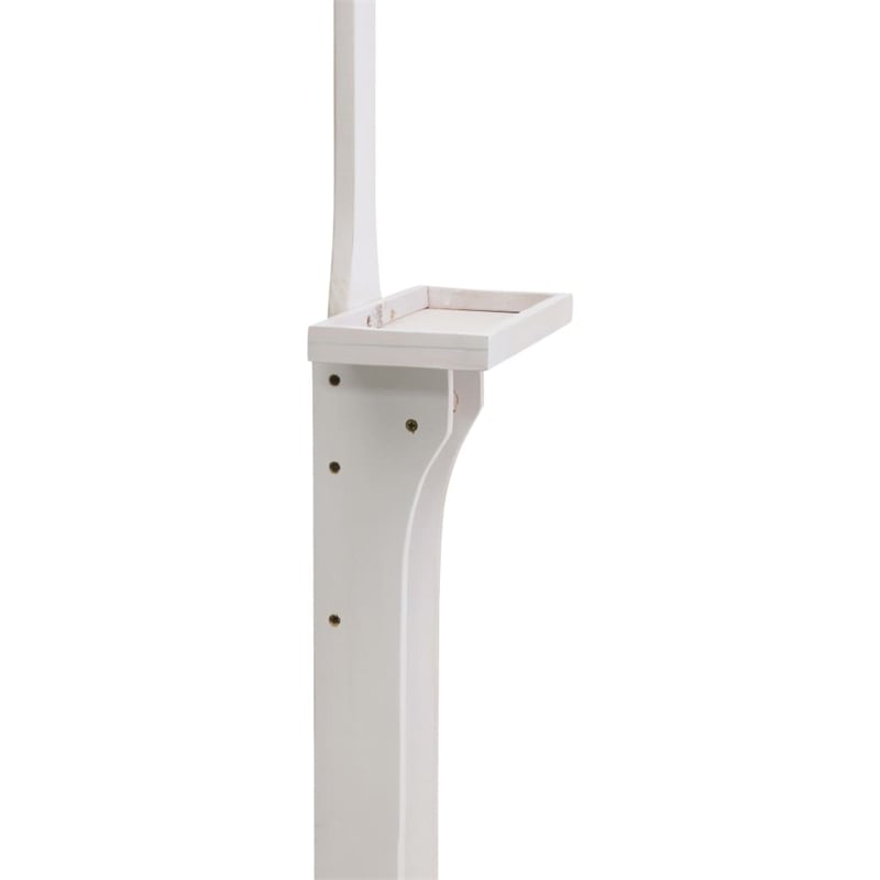 Pemberly Row Solid Fir Wood and Stainless Steel Garden Shower in White