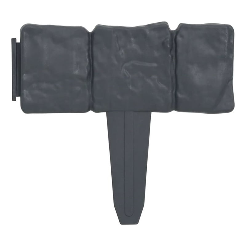 Pemberly Row Durable and Decorative 41PCs Stone Look Plastic Lawn Fence