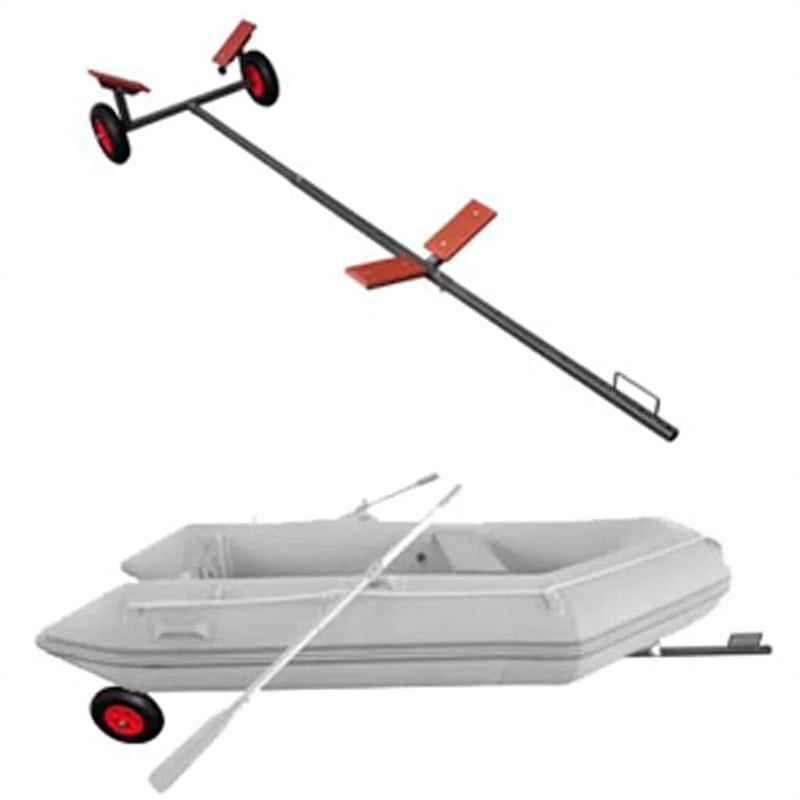 Pemberly Row Durable Boat Trailer for Boats up to 15.1' in Black/Orange