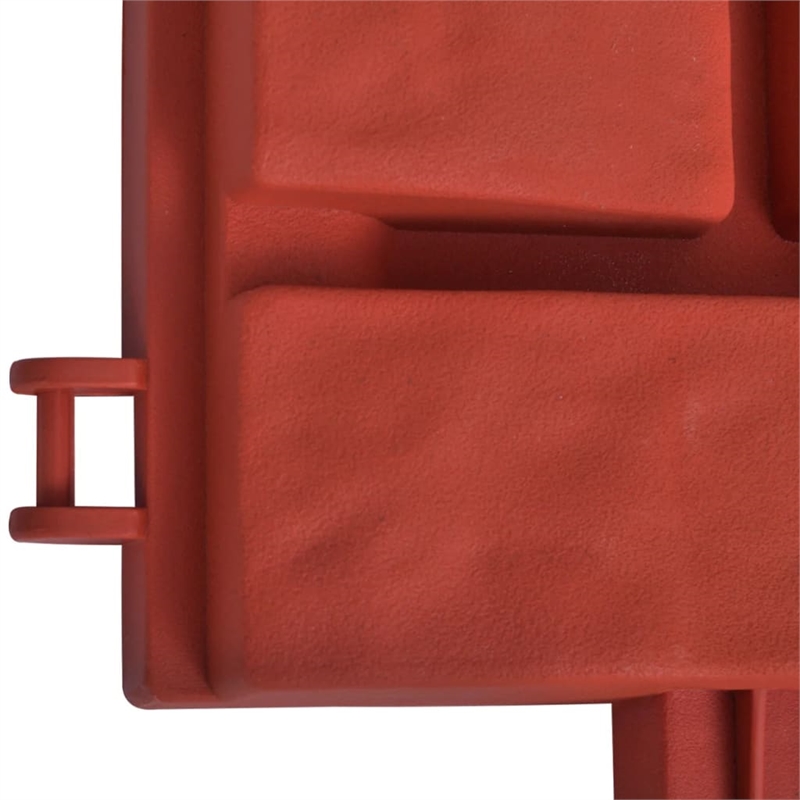 Pemberly Row Durable 11pcs Brick Design Lawn Divider in Red Finish