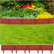 Pemberly Row Durable 11pcs Brick Design Lawn Divider in Red Finish