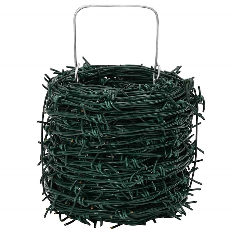 Pemberly Row Durable 328.1ft Barbed Entanglement Wire Roll in Green