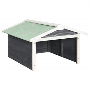 Pemberly Row Durable Lawn Mower Wooden Garage Storgae in Gray/White