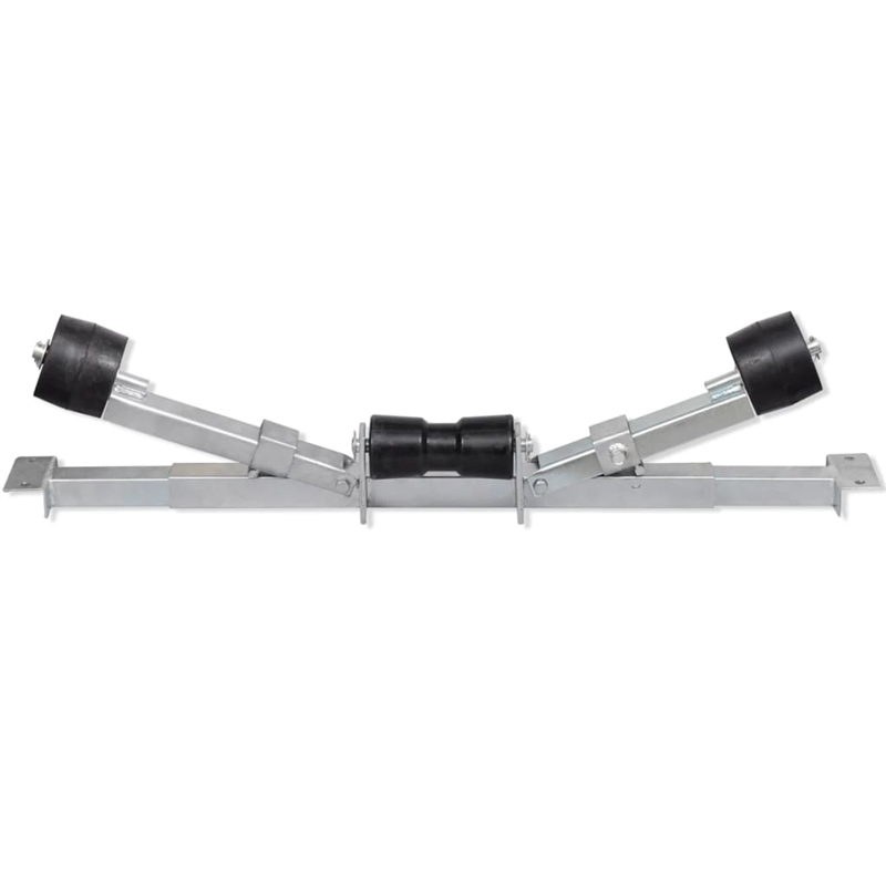 Pemberly Row Boat Trailer with Bottom Support Bracket and Keel Rollers in Silver