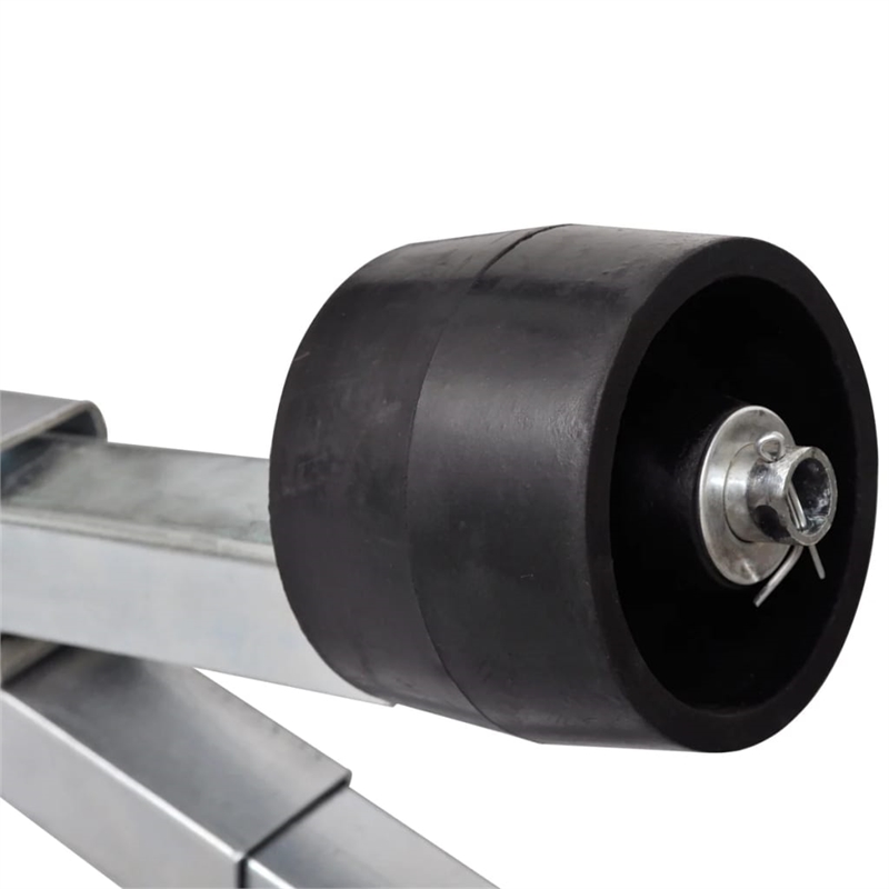 Pemberly Row Boat Trailer with Bottom Support Bracket and Keel Rollers in Silver