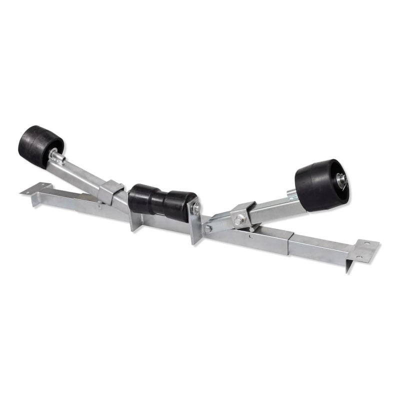 Pemberly Row Boat Trailer with Bottom Support Bracket and Keel Rollers in Silver