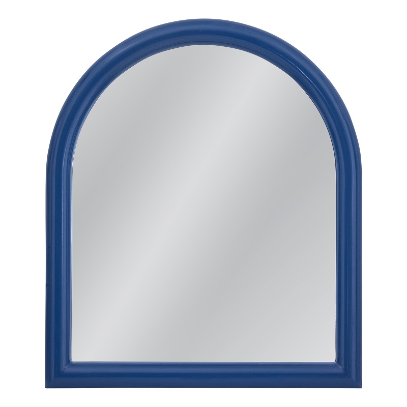 Pemberly Row Contemporary Arched Shape Wall Mirror in Navy Blue
