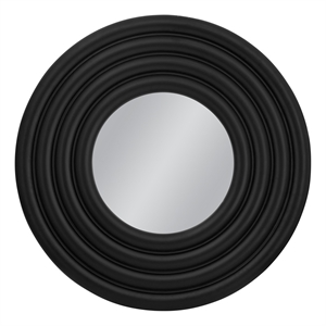 Pemberly Row Contemporary Round Aesthetic Wall Mirror in Matte Black