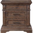 Pemberly Row Contemporary Solid Wood 3-Drawer Nightstand in Walnut Brown