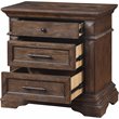 Pemberly Row Contemporary Solid Wood 3-Drawer Nightstand in Walnut Brown