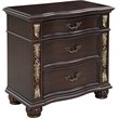 Pemberly Row Contemporary Solid Wood 3-Drawer Nightstand in Madeira Brown