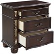 Pemberly Row Contemporary Solid Wood 3-Drawer Nightstand in Madeira Brown