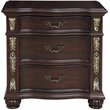 Pemberly Row Contemporary Solid Wood 3-Drawer Nightstand in Madeira Brown