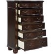 Pemberly Row Contemporary Solid Wood 6-Drawer Chest in Madeira Brown